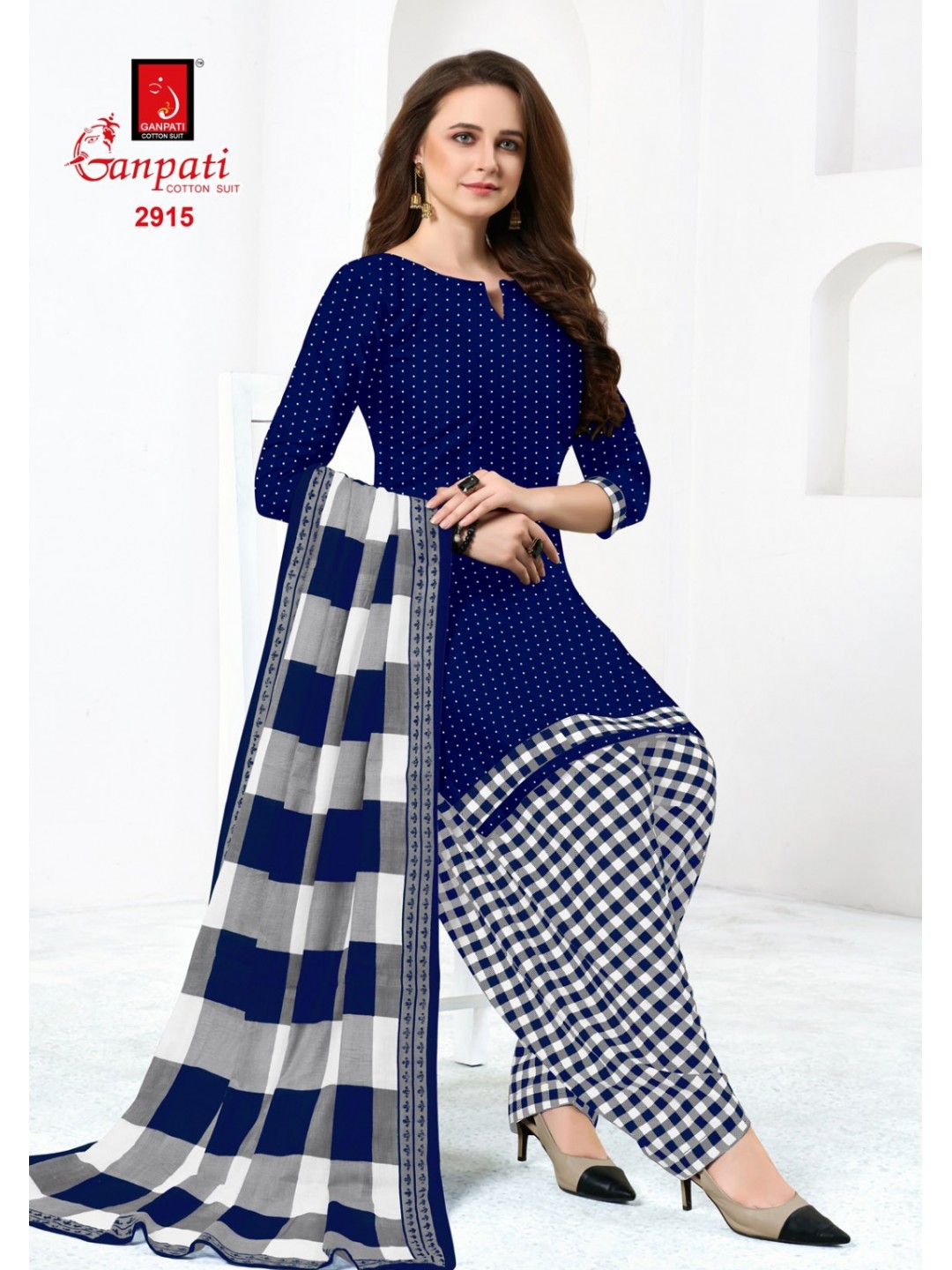 Ganpati Women Cotton Un-stitched Dress Material