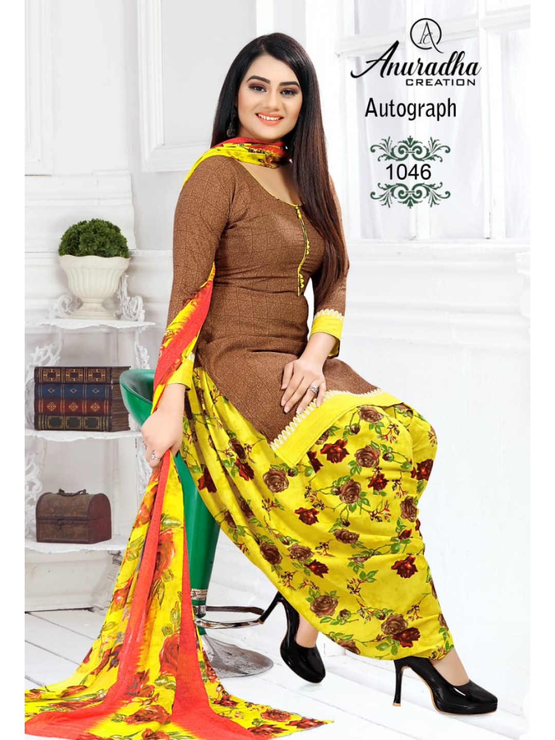 Anuradha Women Synthetic(Crepe) Un-stitched Dress Material